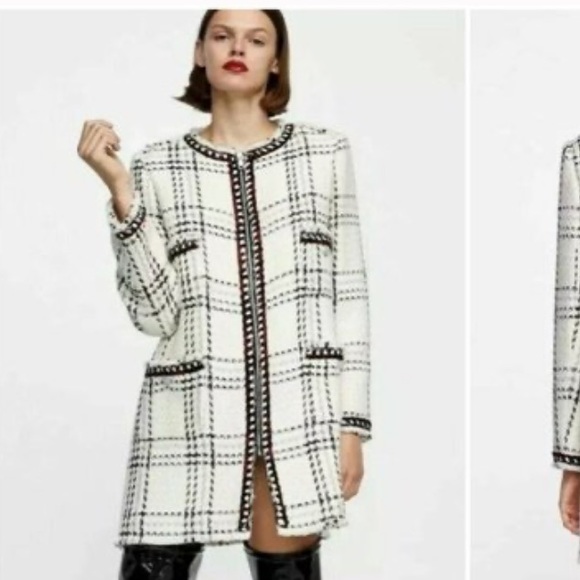 Zara Jackets & Blazers - NWT Zara Tweed Plaid Coat